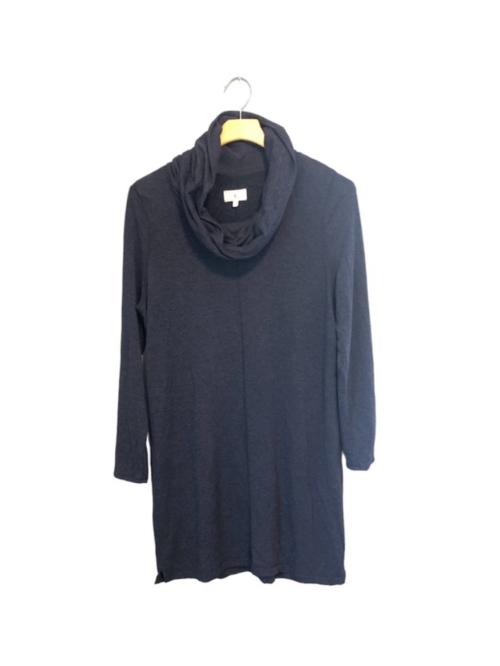 Lou & Grey Navy Long Sleeve Cowl Neck Knit Sweater Dress Large